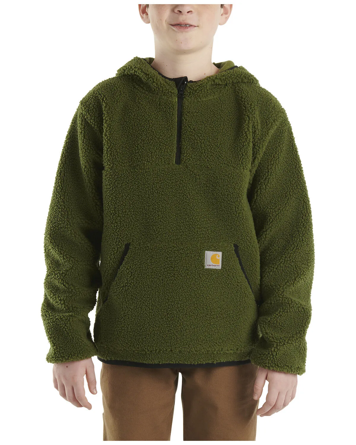 Product Name:  Carhartt Toddler Boys' Half Zip Long Sleeve Fleece Hooded Pullover