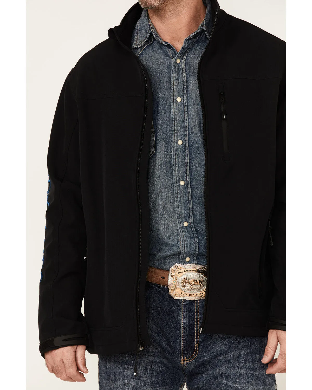 Product Name:  Cody James Core Men's Royal Embroidered Logo Sleeve Zip-Front Steamboat Jacket