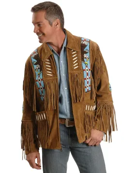 Product Name:  Liberty Wear Eagle Bead Fringed Suede Leather Jacket