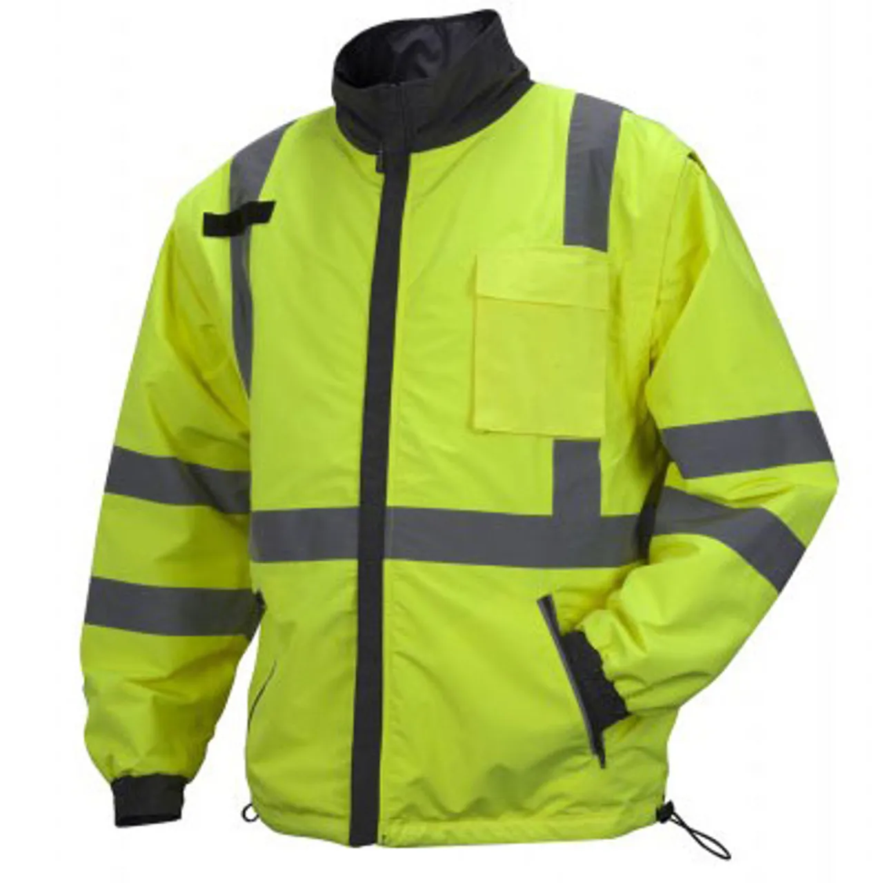 Pyramex Class 3 Hi Vis Lime Weather Resistant 4-in-1 Reversible Jacket with Zip Off Sleeves RJR3410