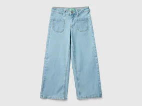 "Eco-Recycle" recycled cotton blend jeans - Sky Blue | Benetton