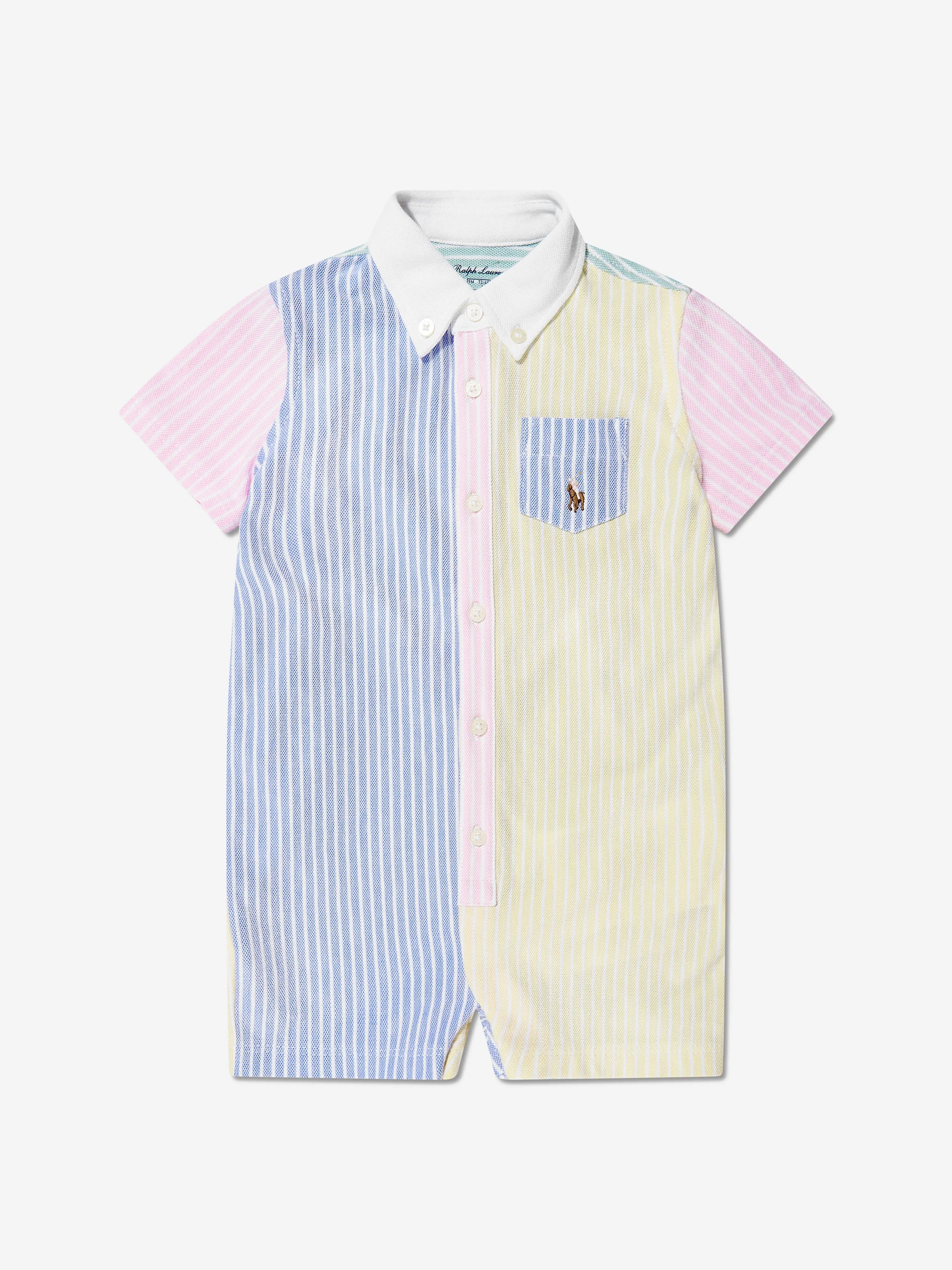 Ralph Lauren Baby Boys Oxford Romper in Multicolour