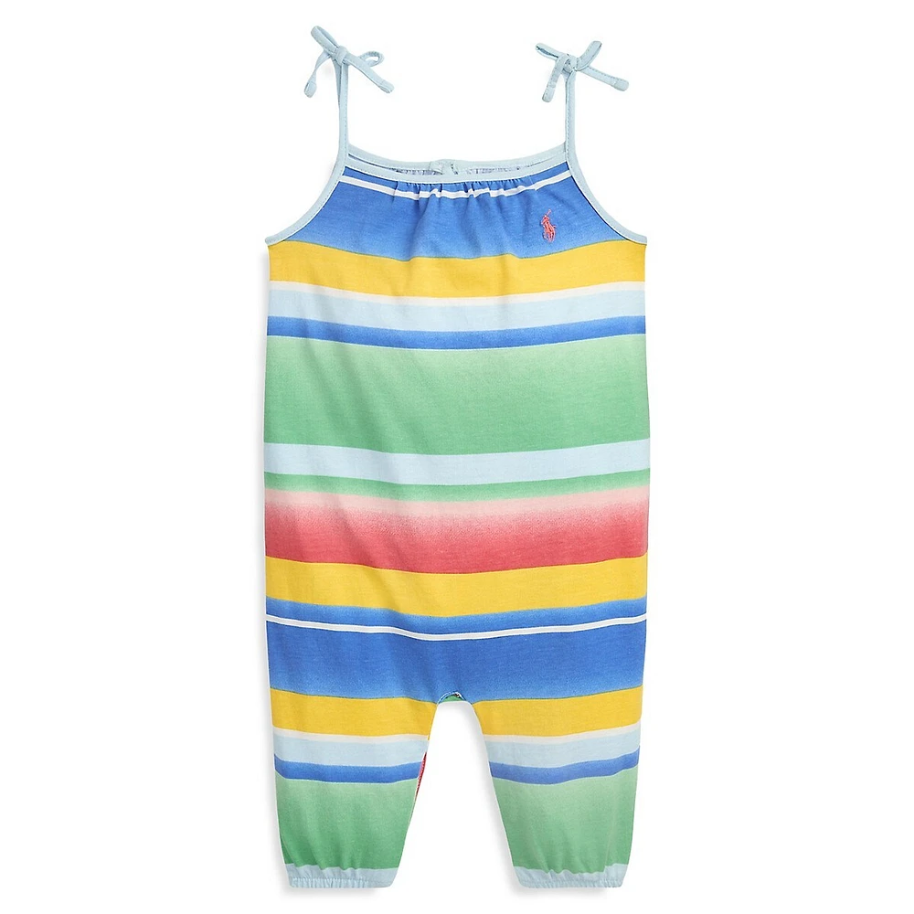 Ralph Lauren Baby Girl's Striped Cotton Jersey Romper