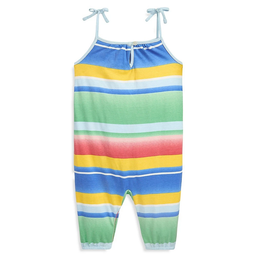 Ralph Lauren Baby Girl's Striped Cotton Jersey Romper