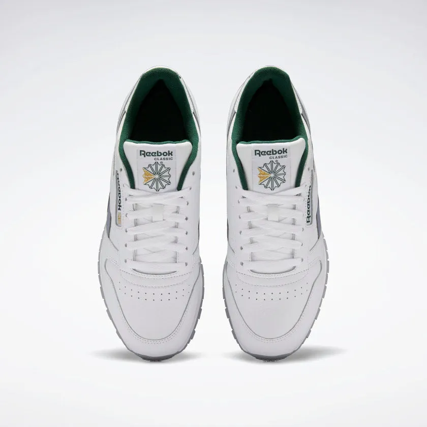 Reebok CL Leather White / Cool Shadow / Utility Green