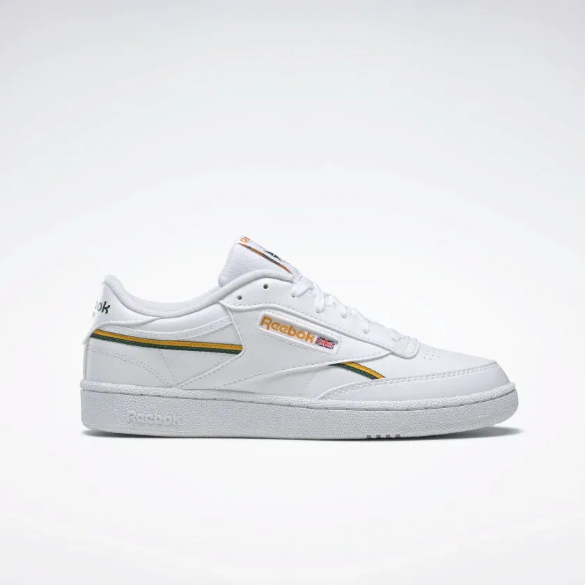 Reebok Club C 85 Vegan - Cloud White / Collegiate Gold / Dark Green