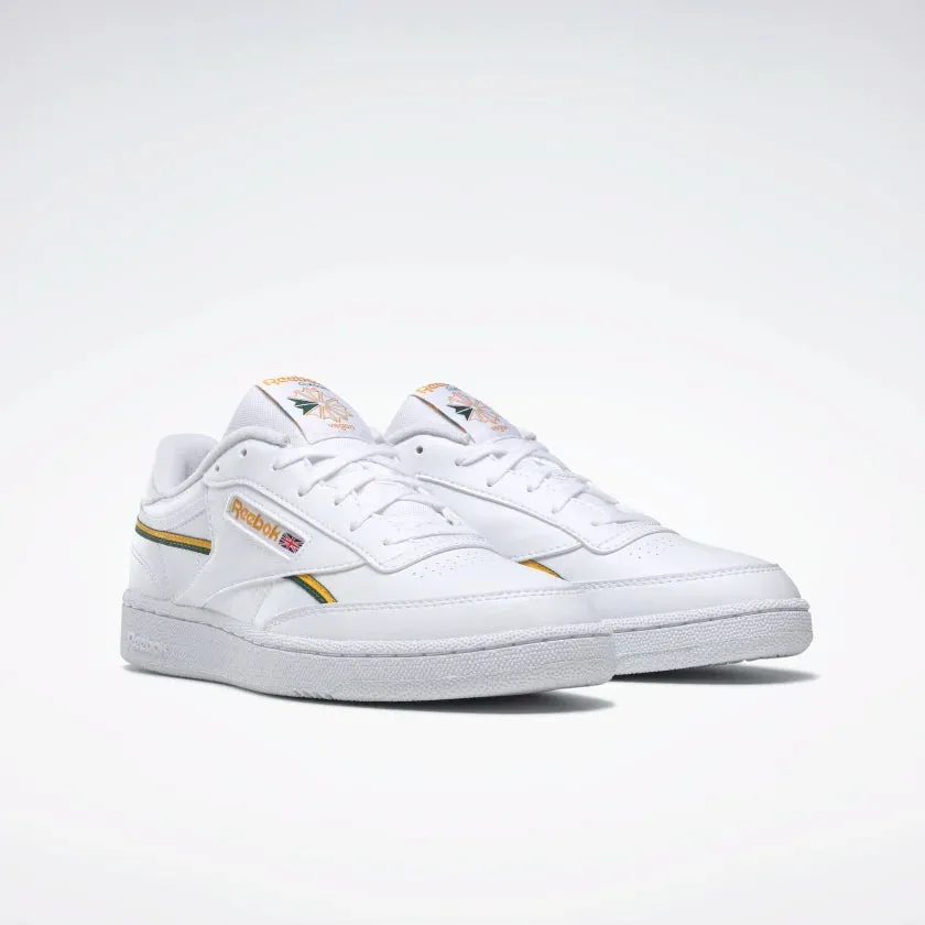 Reebok Club C 85 Vegan - Cloud White / Collegiate Gold / Dark Green