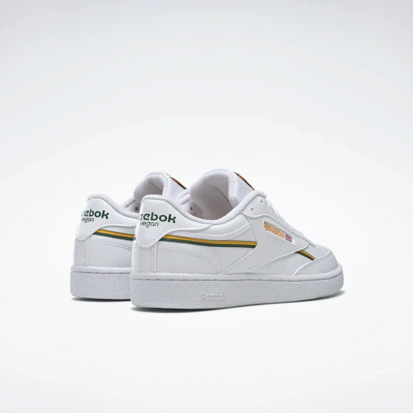 Reebok Club C 85 Vegan - Cloud White / Collegiate Gold / Dark Green