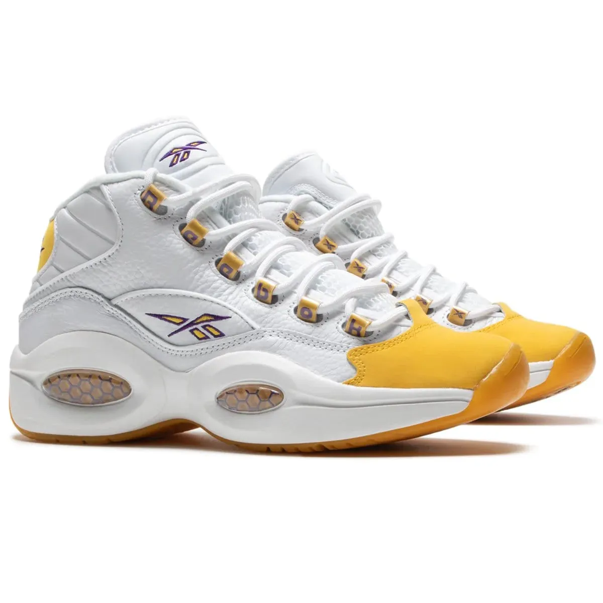 Reebok Question Mid - White / Yellow Thread / Ultraviolet