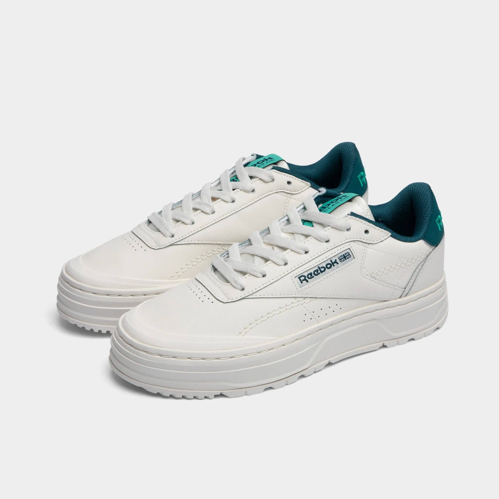 Reebok Women's Club C Double GEO Chalk / Midnight Pine - Future Teal