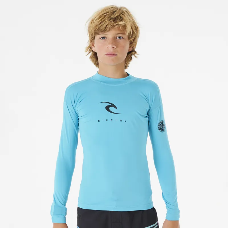 Rip Curl Jnr Corps Long Sleeve UV Rash Vest in Blue