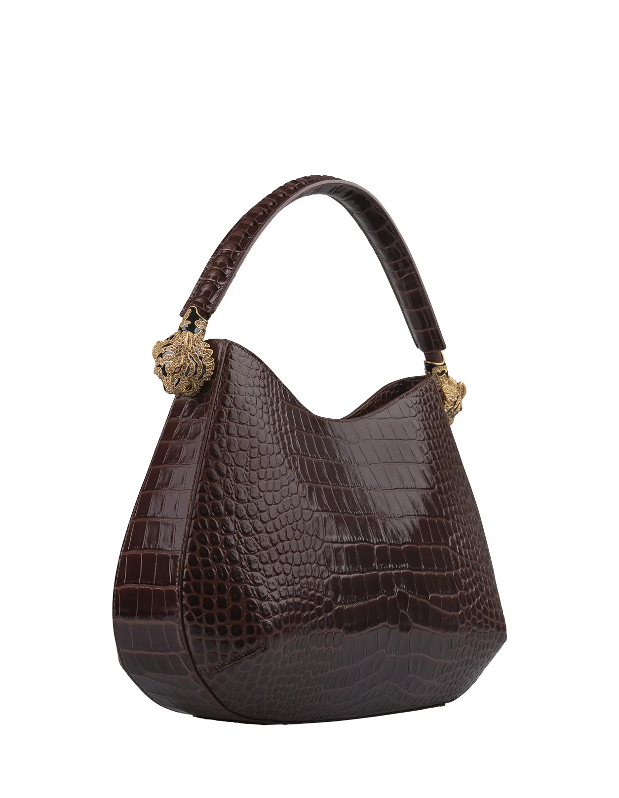 ROBERTO CAVALLI Roar Shoulder Bag In Brown Leather