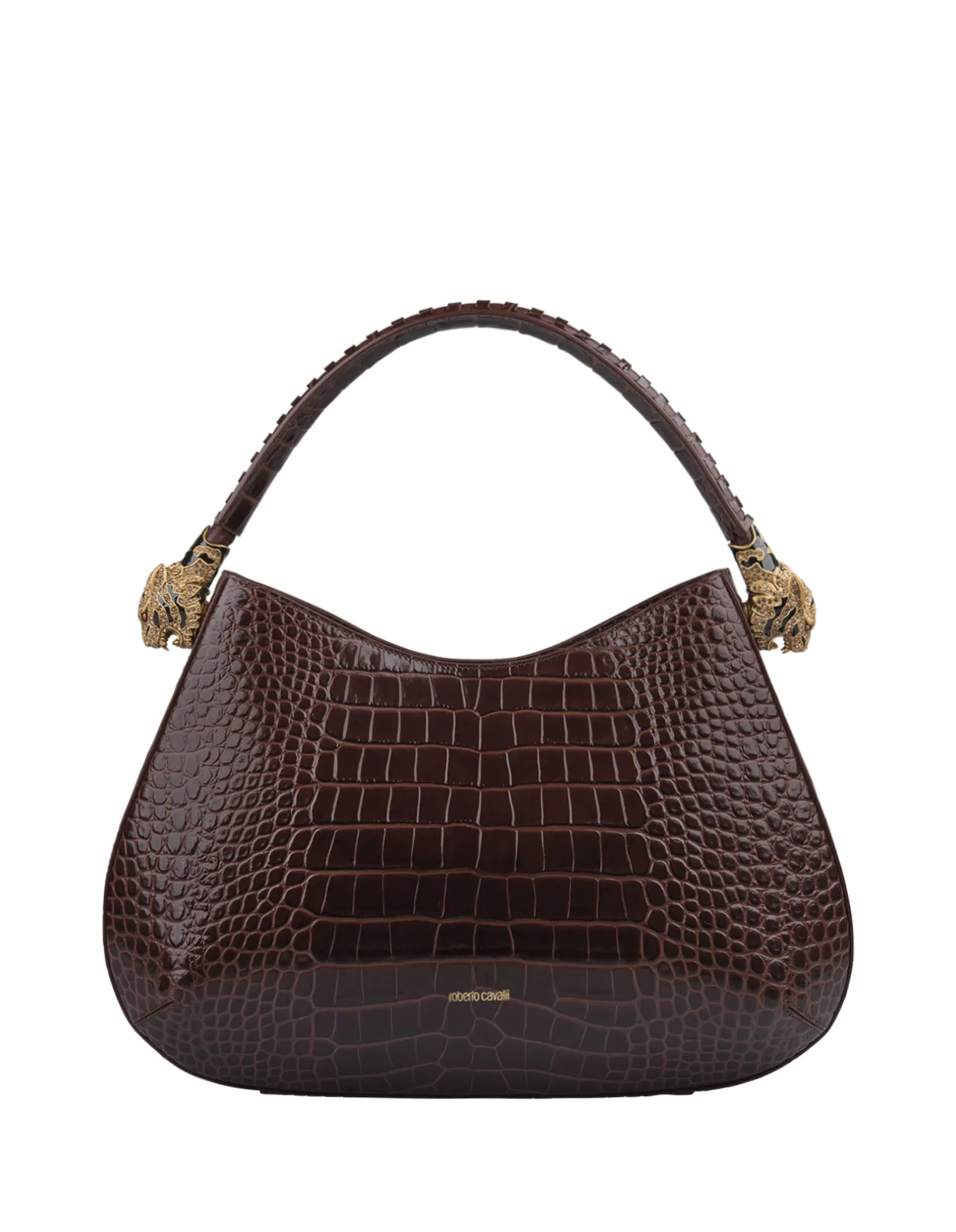 ROBERTO CAVALLI Roar Shoulder Bag In Brown Leather