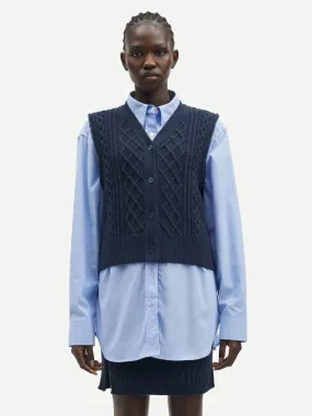 Sacs of Ashbourne   Samsoe Samsoe Sadene Knitted Vest-Outer Space