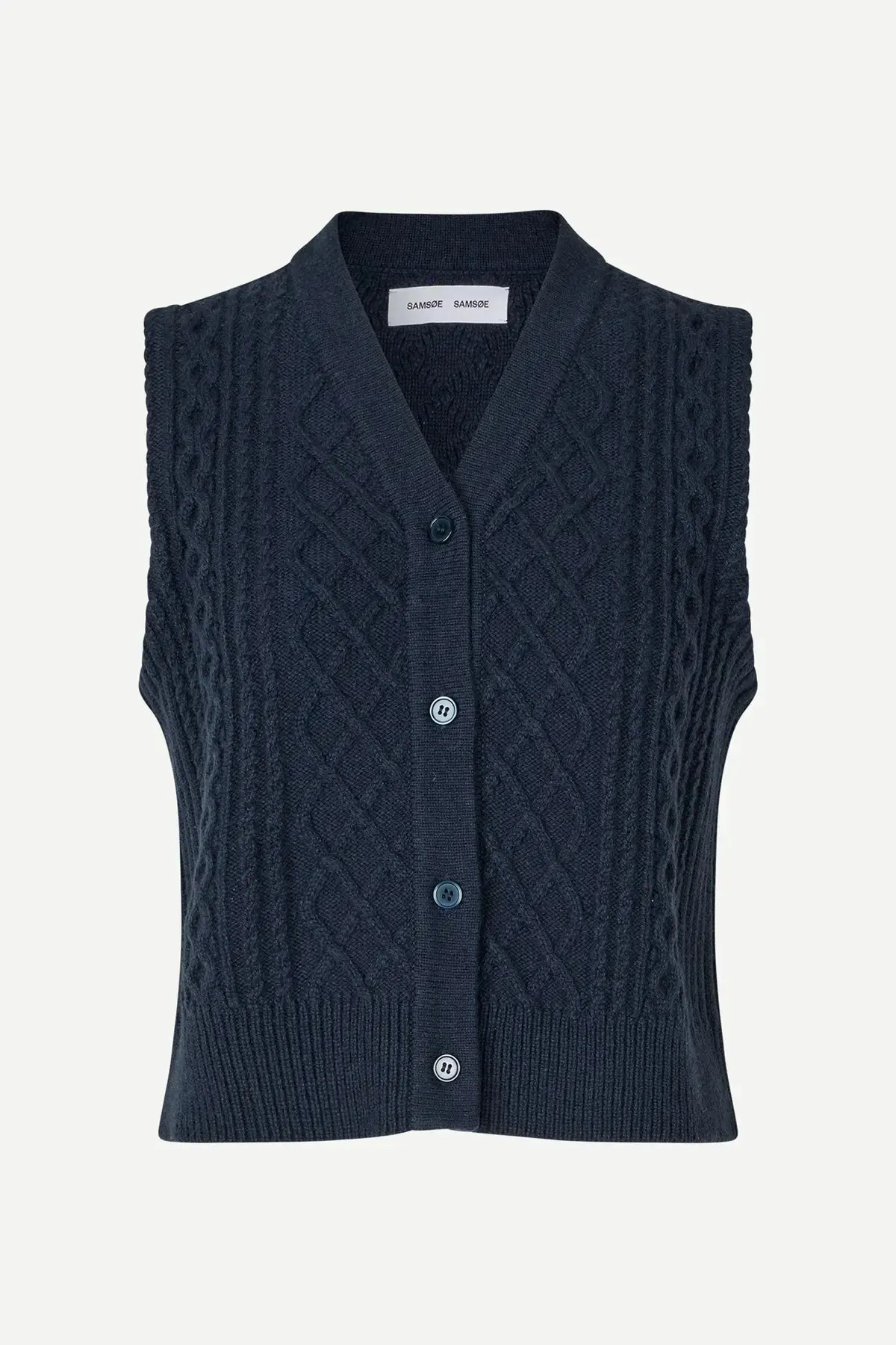 Sacs of Ashbourne   Samsoe Samsoe Sadene Knitted Vest-Outer Space