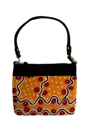 Sampson Leather Embroidered Handbag (Orange) - 30 x 24cm