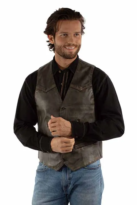 Scully Men's Classic Leather Vest in Brown