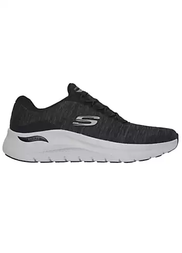 Skechers Mens Black Mesh/Grey Trim Arch Fit 2.0 Trainers | Grattan