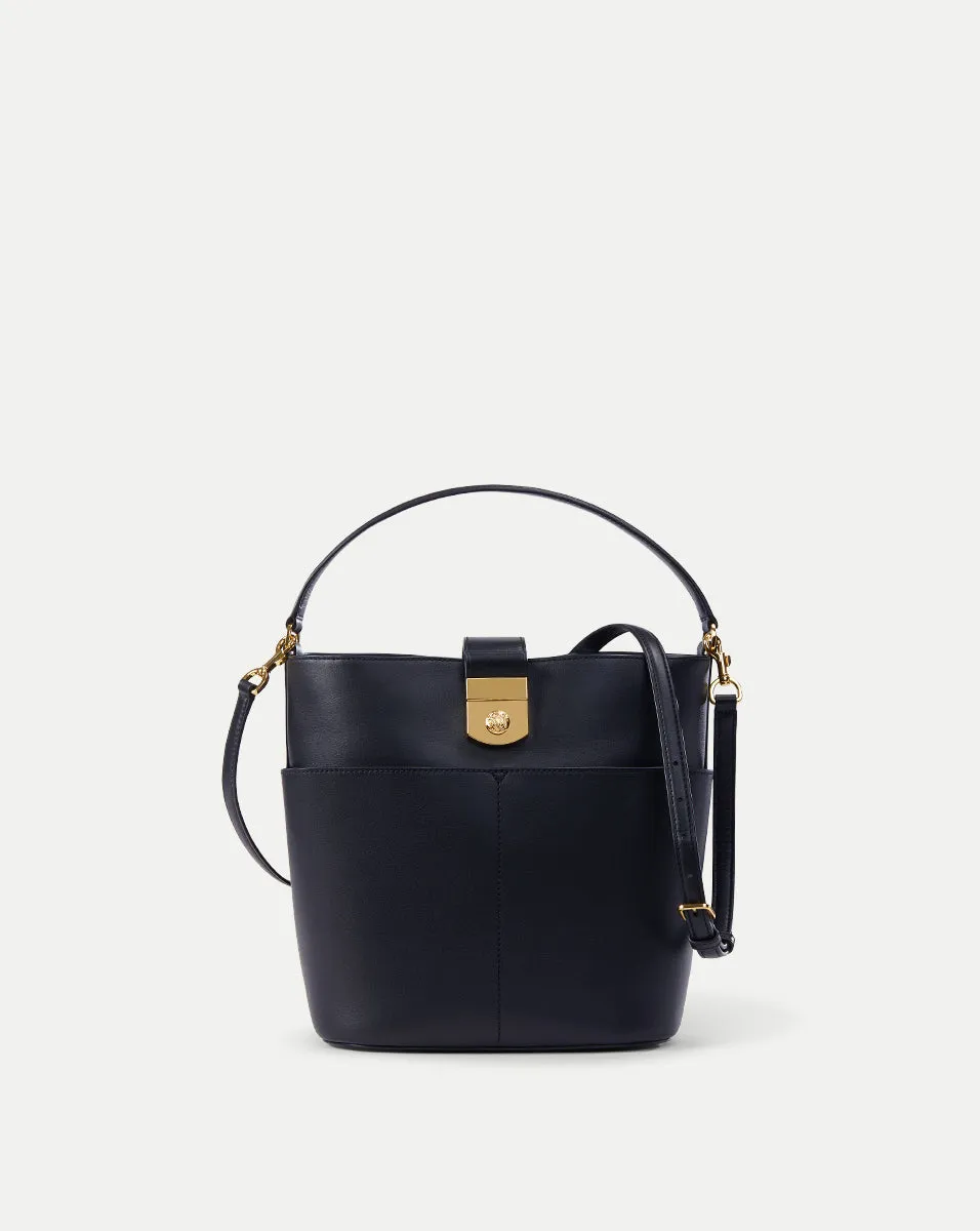 Small Crest Lock Bucket Bag