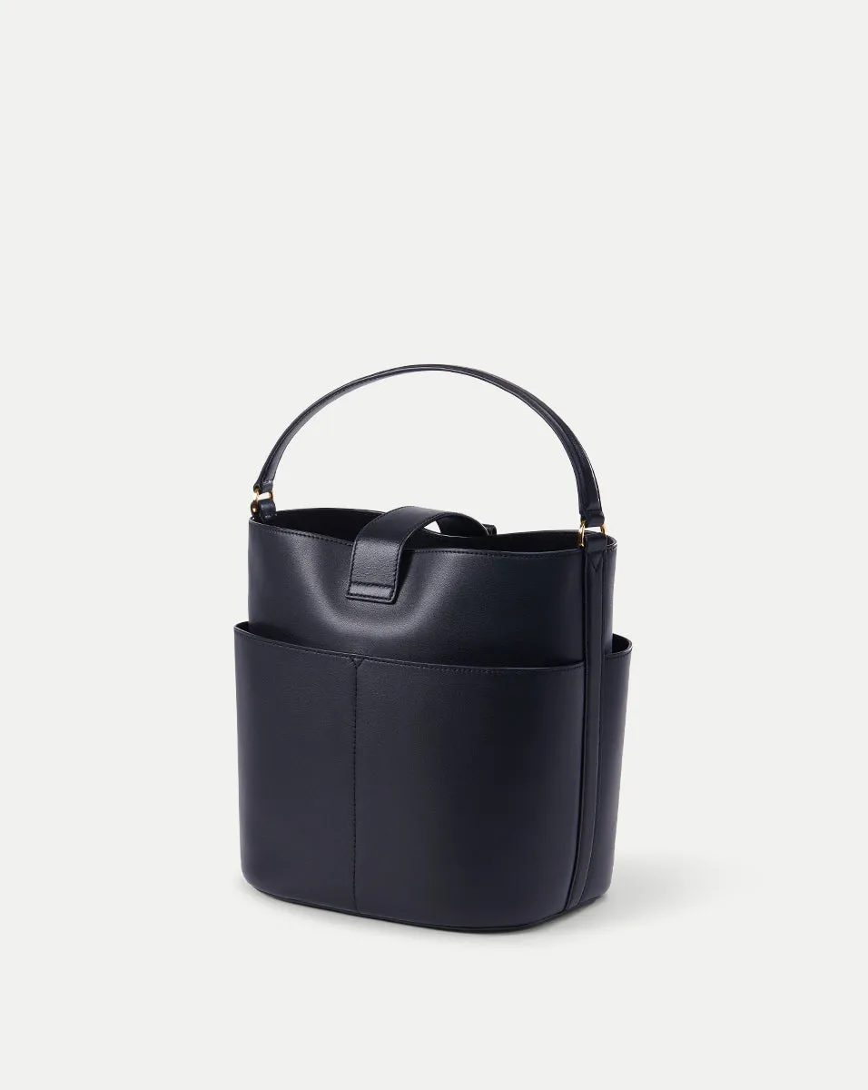 Small Crest Lock Bucket Bag