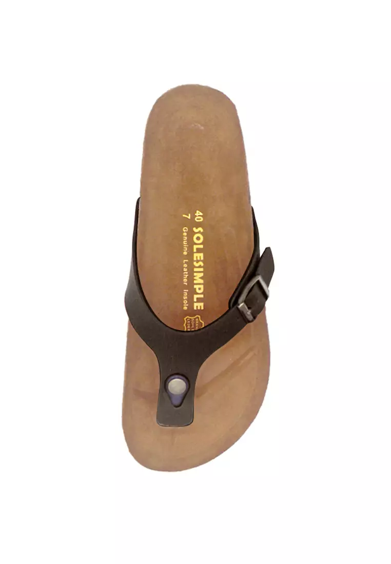 SoleSimple Prague - Dark Brown Leather Sandals & Flip Flops