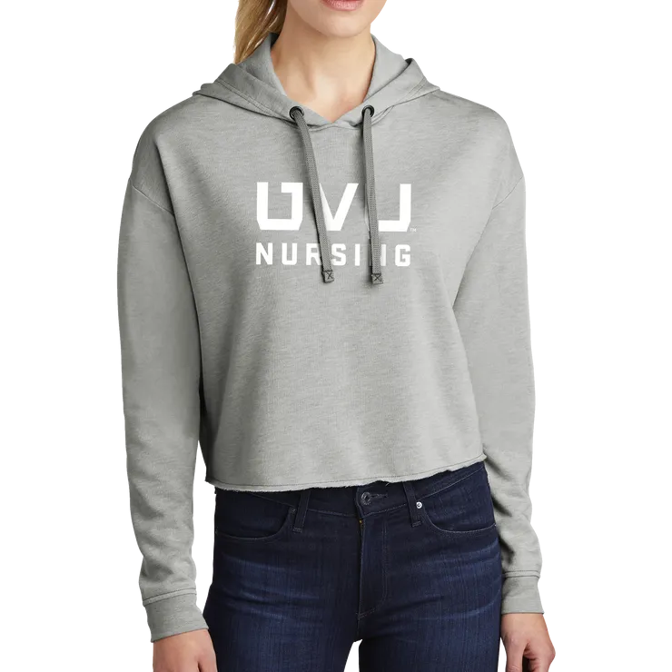 Sport-Tek Ladies PosiCharge Tri-Blend Wicking Fleece Crop Hooded Pullover - UVU Nursing