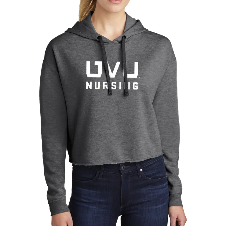 Sport-Tek Ladies PosiCharge Tri-Blend Wicking Fleece Crop Hooded Pullover - UVU Nursing