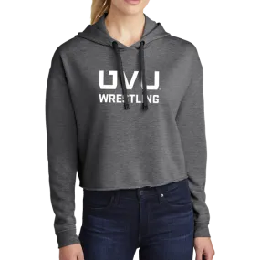 Sport-Tek Ladies PosiCharge Tri-Blend Wicking Fleece Crop Hooded Pullover - UVU Wrestling