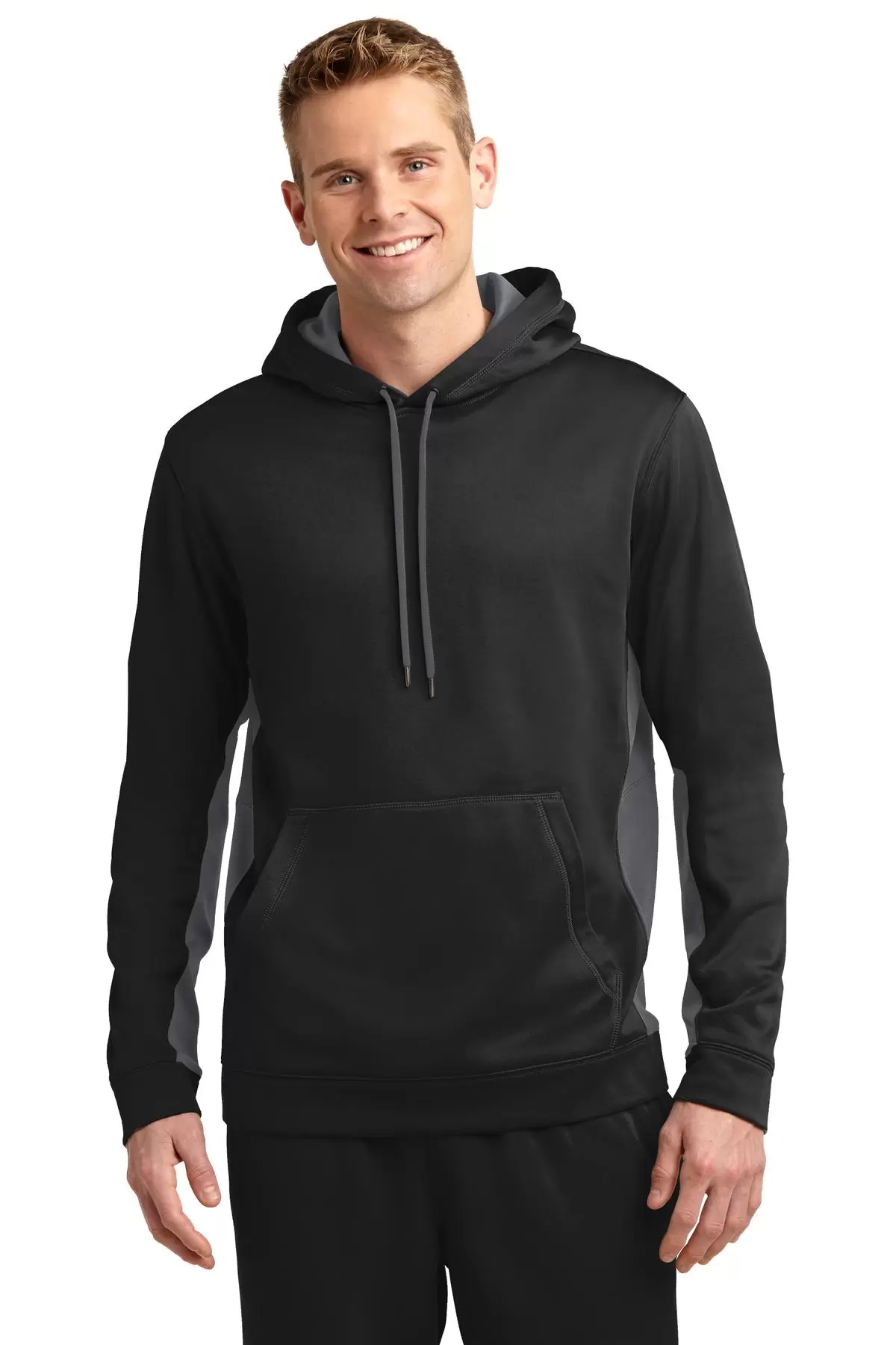 Sport Tek ST235 Sport-Tek Sport-Wick Fleece Colorblock Hooded Pullover SKU: ST235