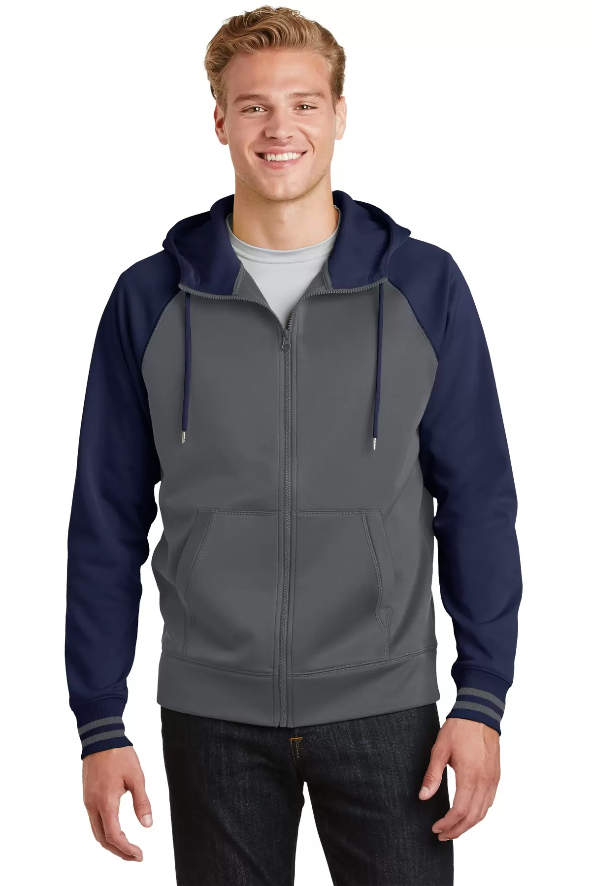 Sport Tek ST236 Sport-Tek Sport-Wick Varsity Fleece Full-Zip Hooded Jacket SKU: ST236