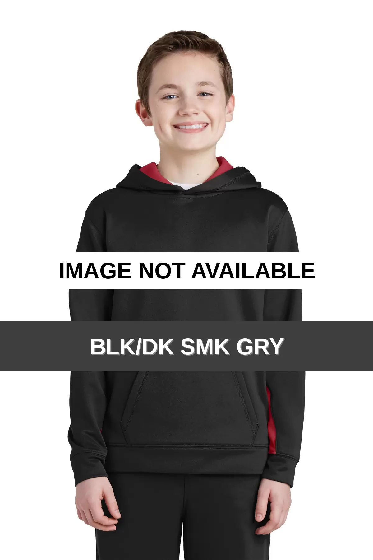 Sport Tek YST235 Sport-Tek Youth Sport-Wick Fleece Colorblock Hooded Pullover SKU: YST235