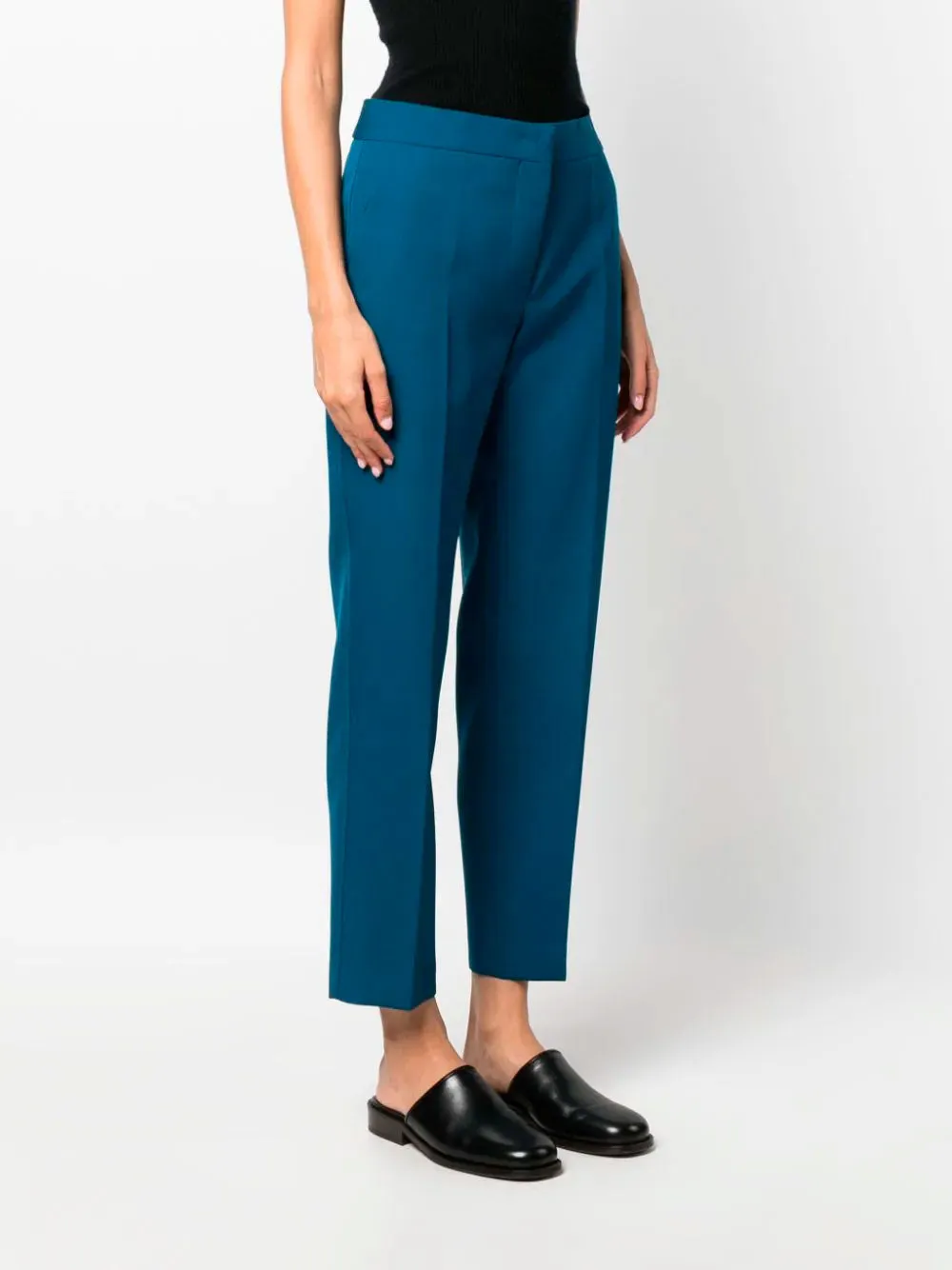 Straight-leg wool trousers