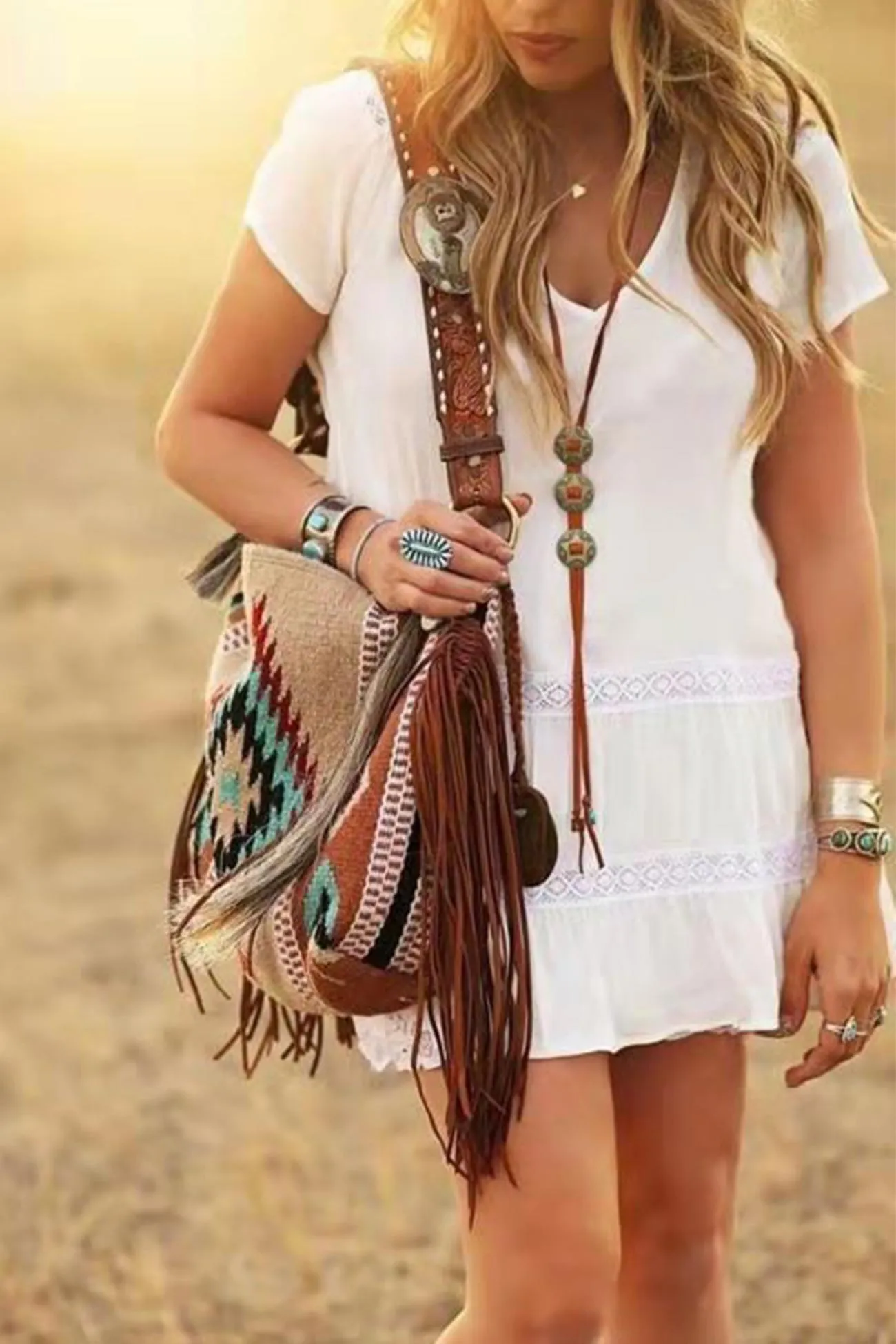 Tassel Bohemia Canva Shoulder Bag