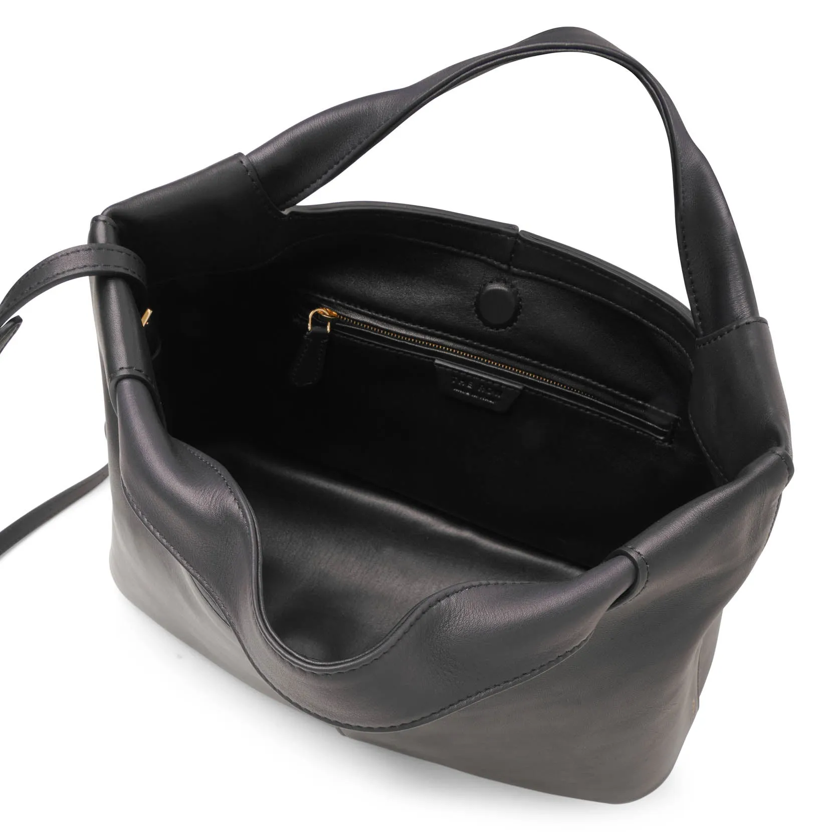 The Row Camdem black leather bag