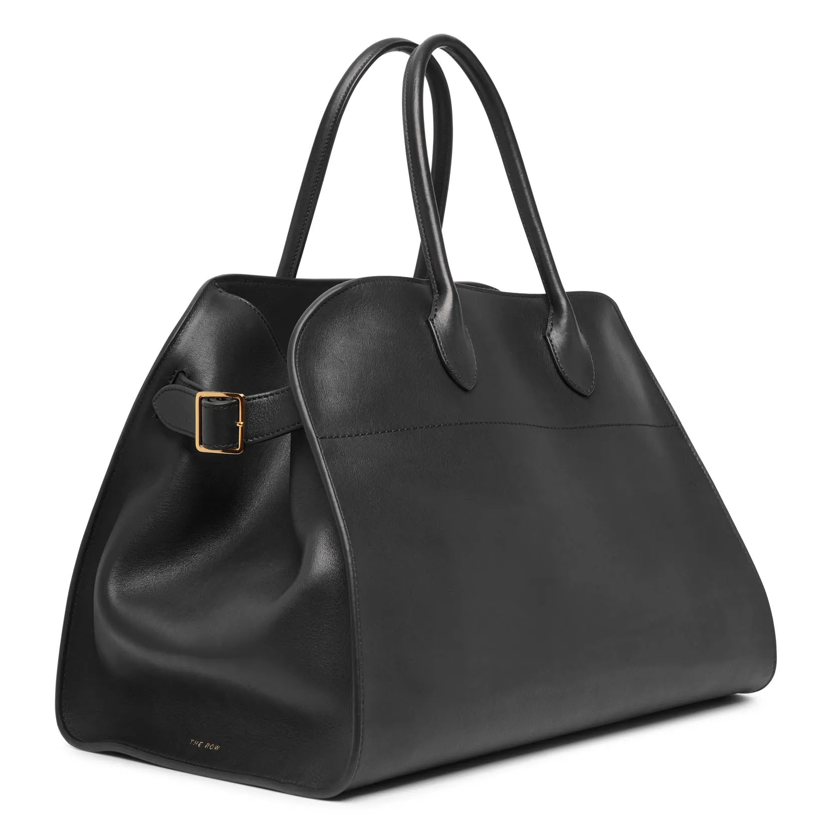 The Row Soft Margaux 15 black leather bag