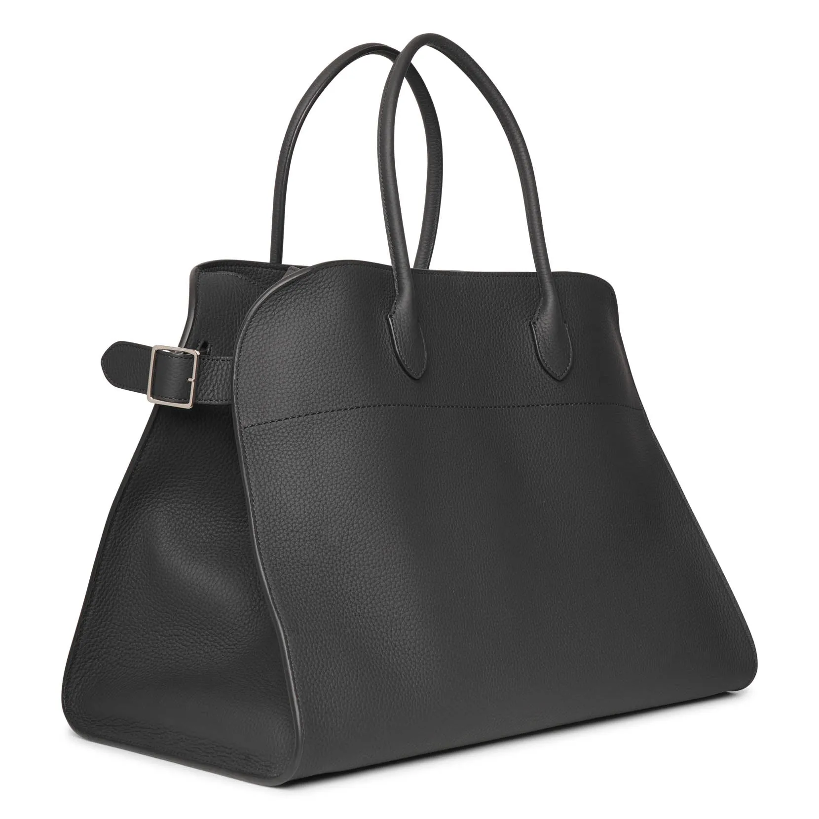 The Row Soft Margaux 17 black leather bag