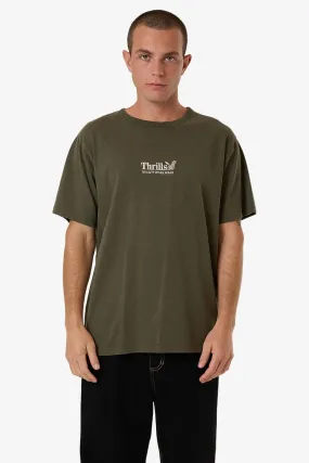 Thrills Workwear Embro Merch Fit Tee Grape Leaf