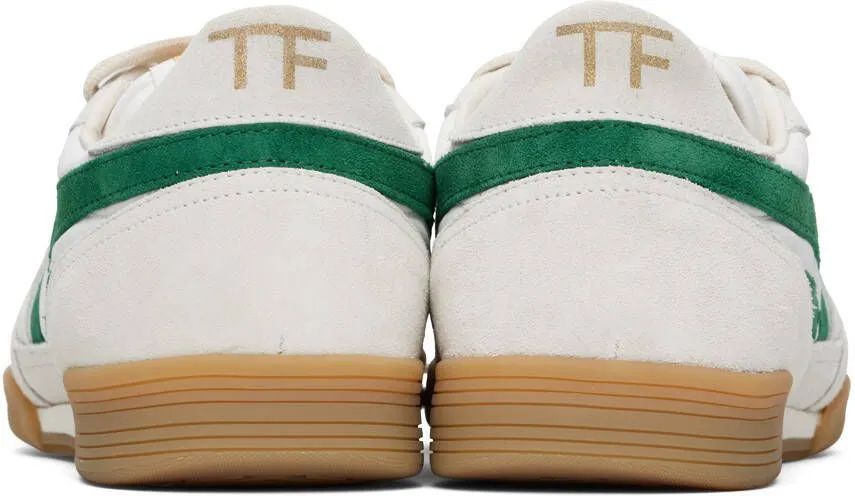 TOM FORD Green & White Jackson Sneakers