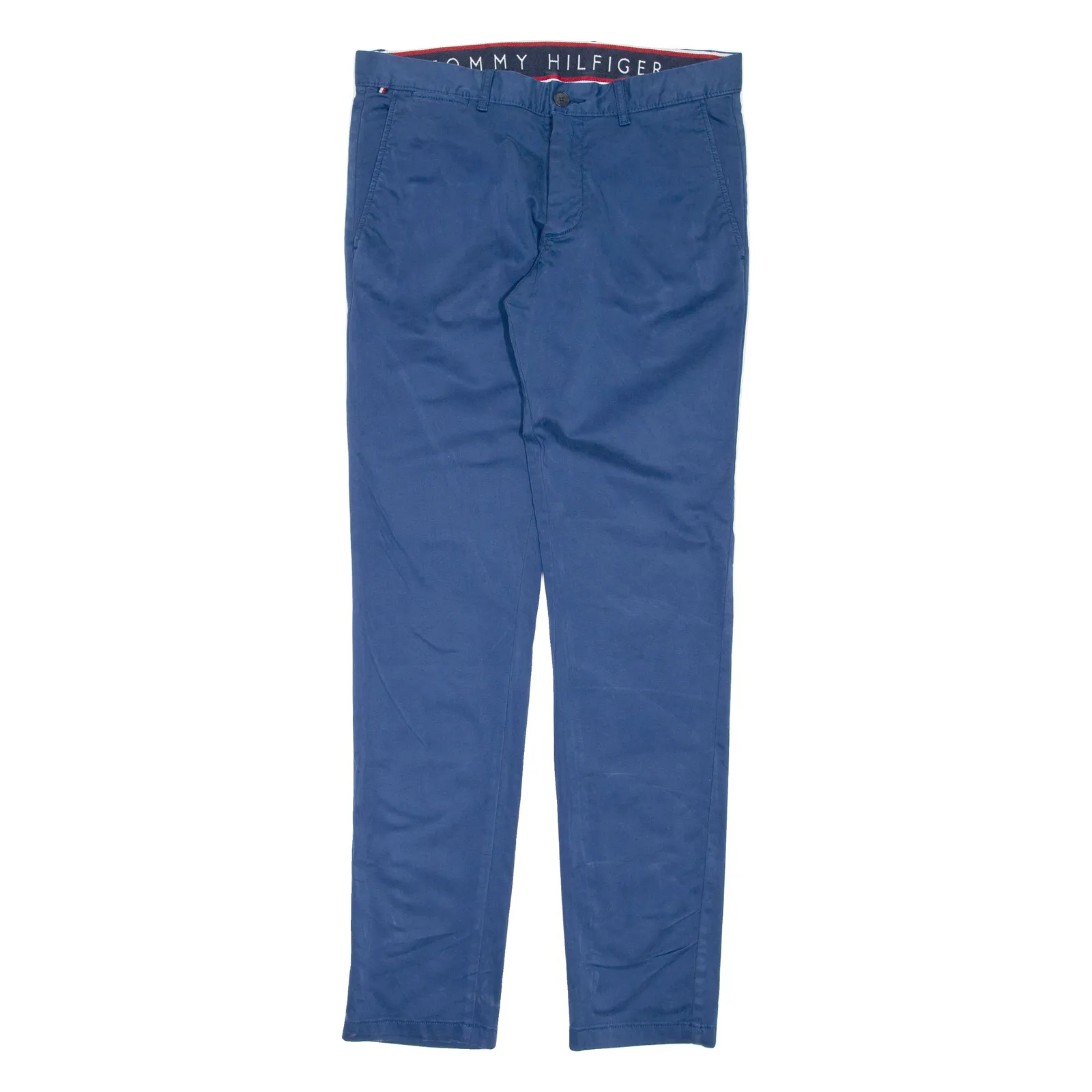 TOMMY HILFIGER Chino Mens Trousers Blue Regular Tapered W32 L32