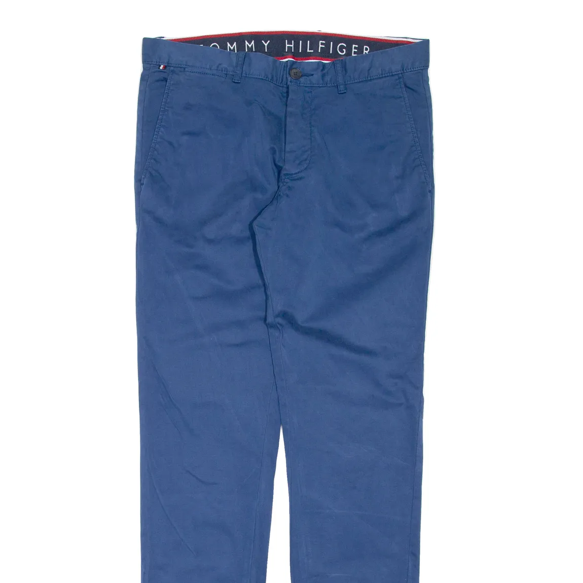 TOMMY HILFIGER Chino Mens Trousers Blue Regular Tapered W32 L32