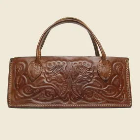 Tooled Leather Bag - Brown