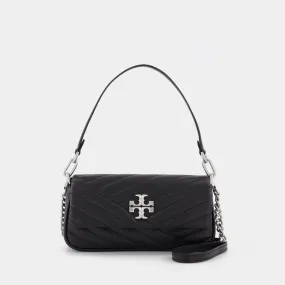 Tory Burch  Kira Chevron Small Flap Shoulder Bag in black leather