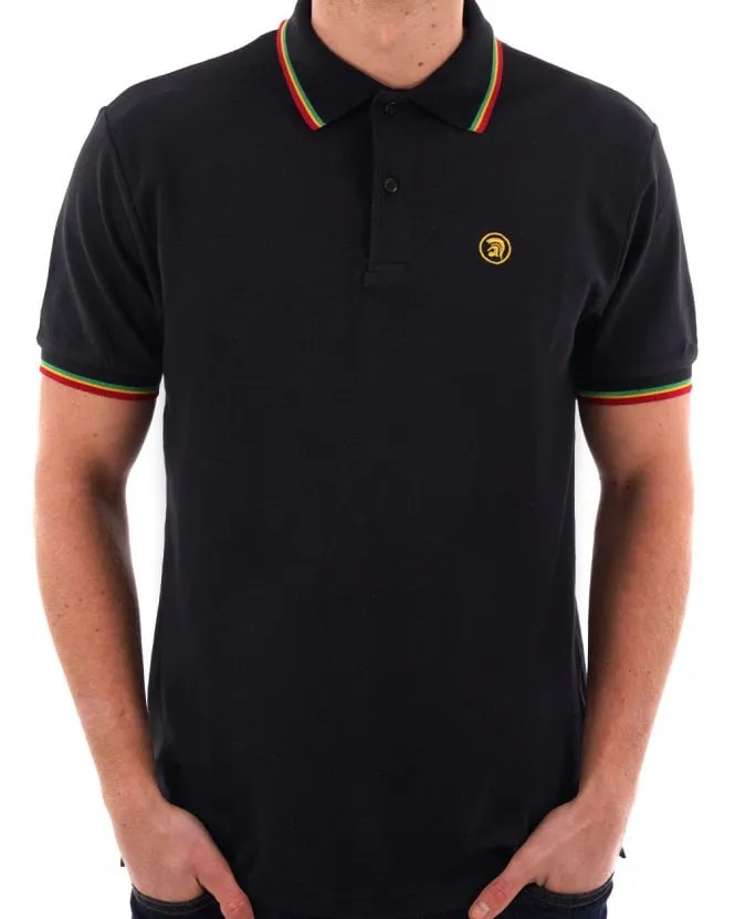 Trojan Twin Tipped Signature Polo Black