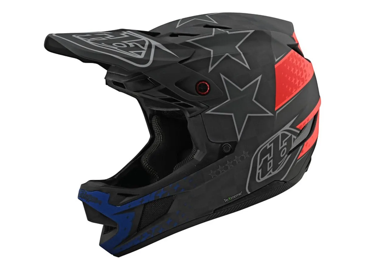 Troy Lee Designs D4 Carbon Full Face Helmet - Freedom - Black-Red - 2020