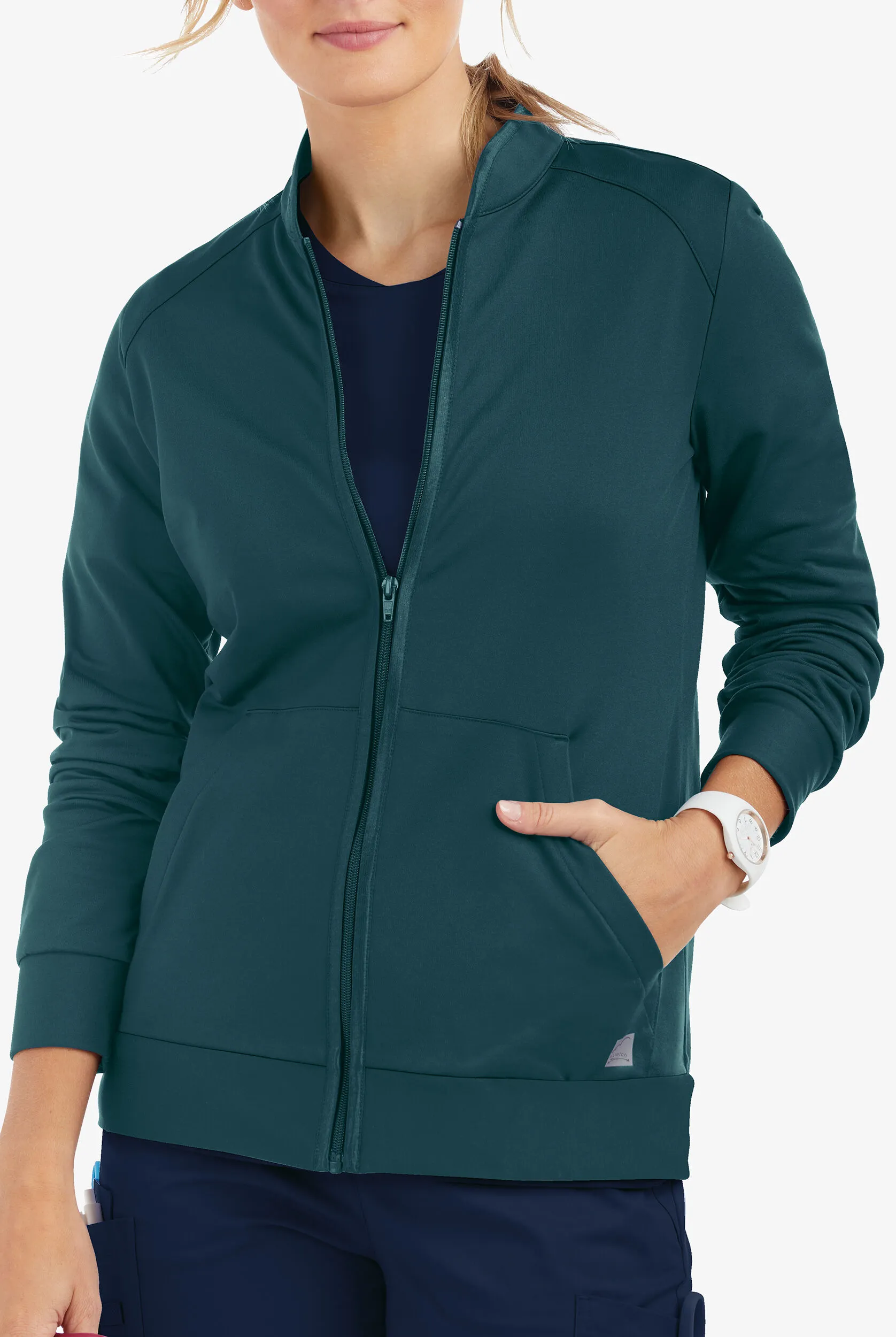 UA Butter-Soft STRETCH Women's 2-Pocket Technical Knit Zip Front Scrub Jacket