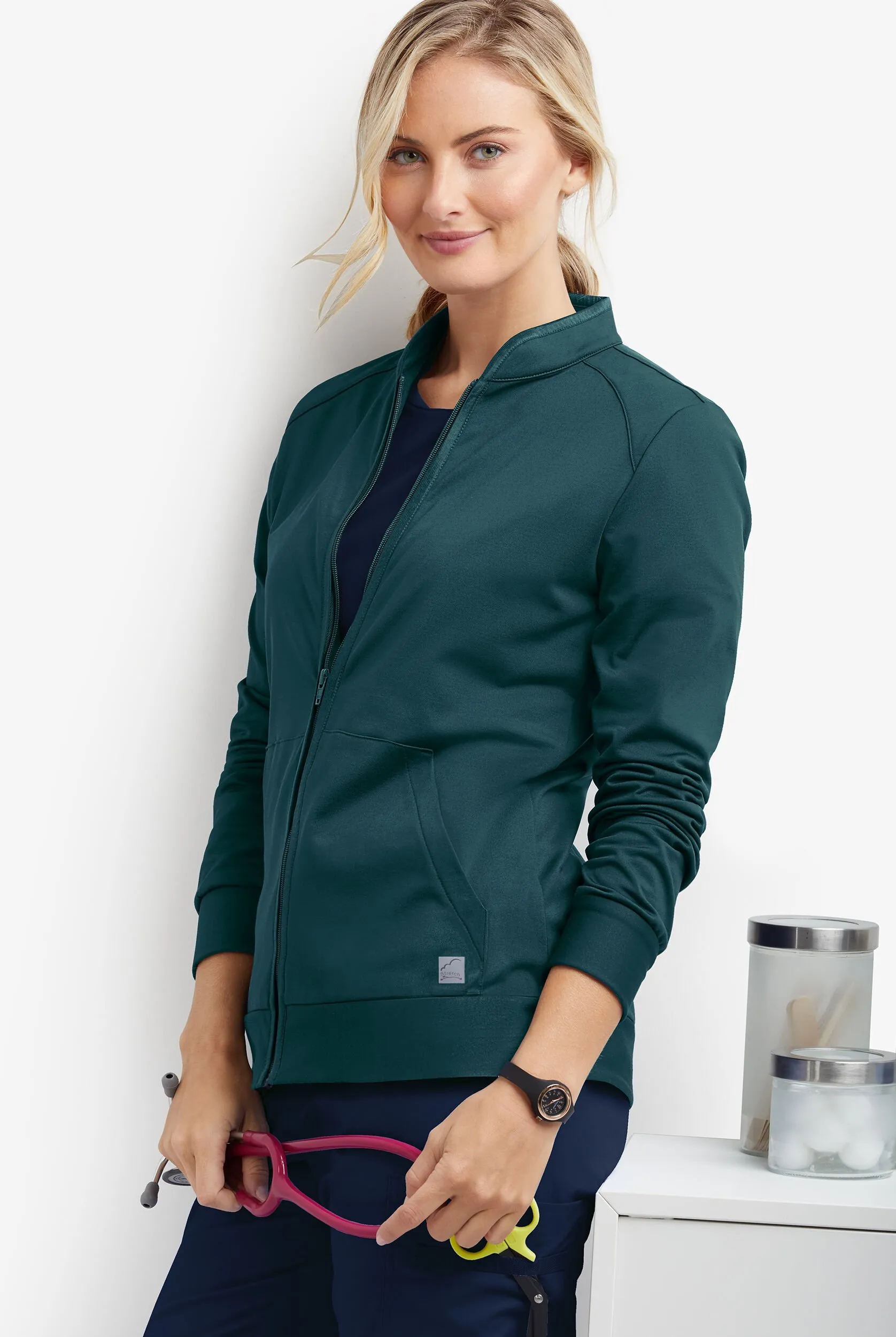 UA Butter-Soft STRETCH Women's 2-Pocket Technical Knit Zip Front Scrub Jacket