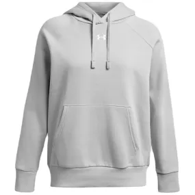 Under Armour Women's Mod Grey/White Rival Fleece Hoodie