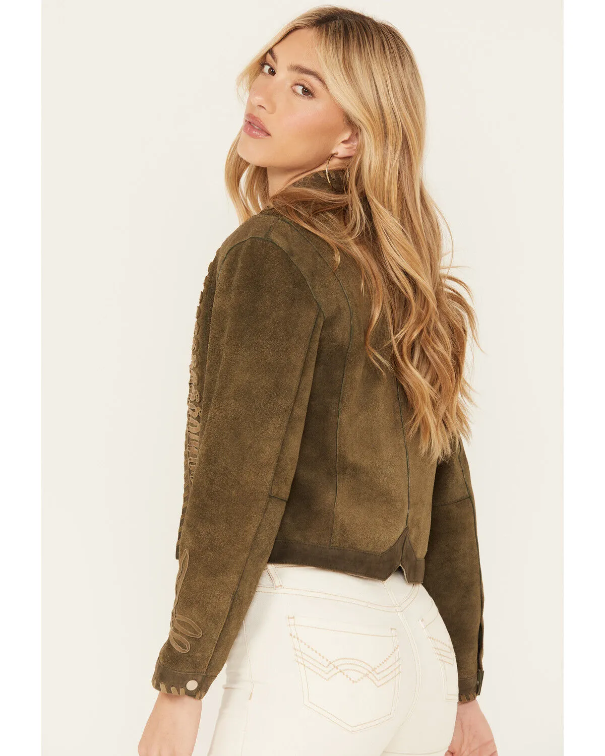 Understated Leather Women's Suede Duel Military Jacket