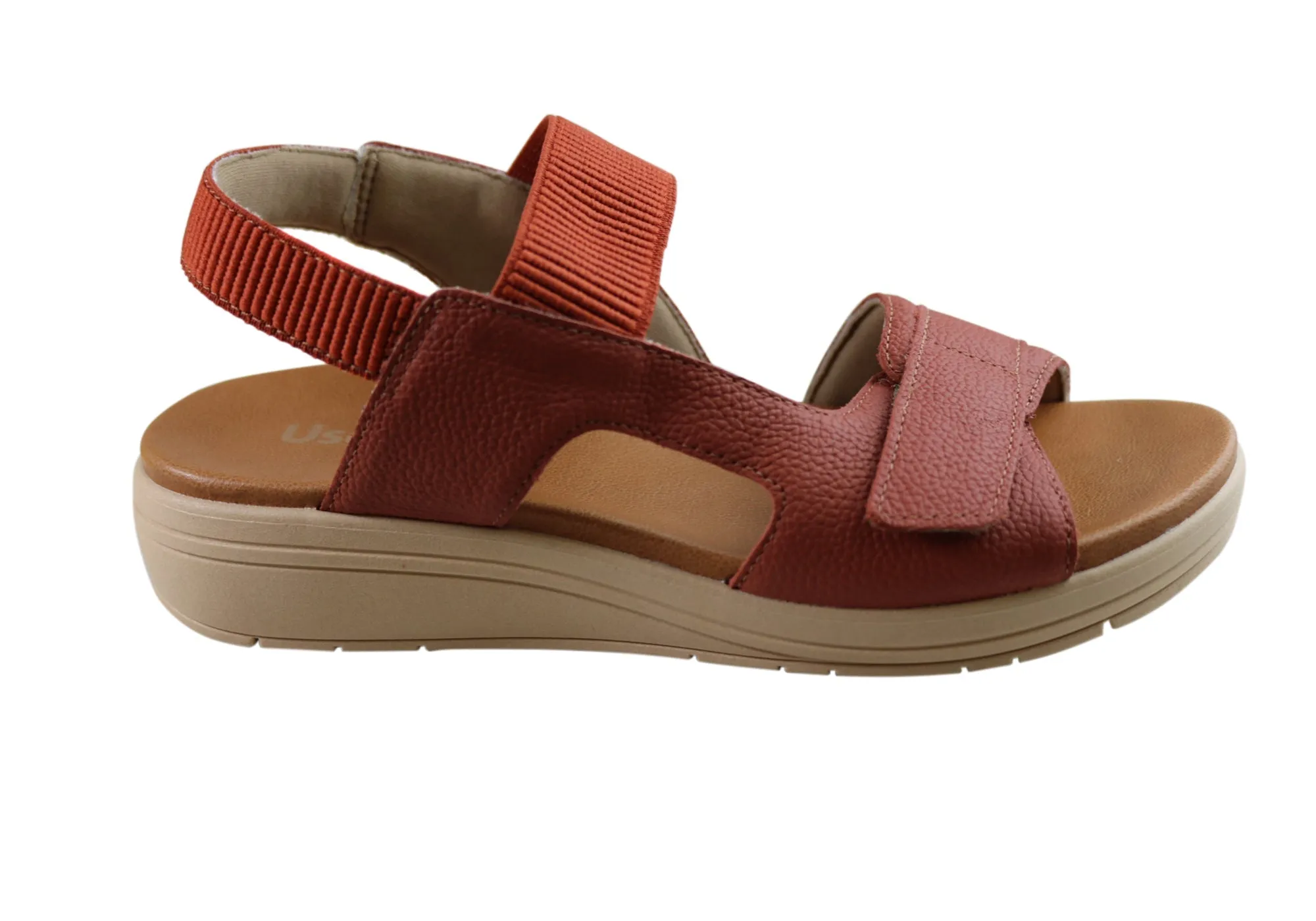 Usaflex Toka Womens Comfortable Leather Sandals Made In Brazil