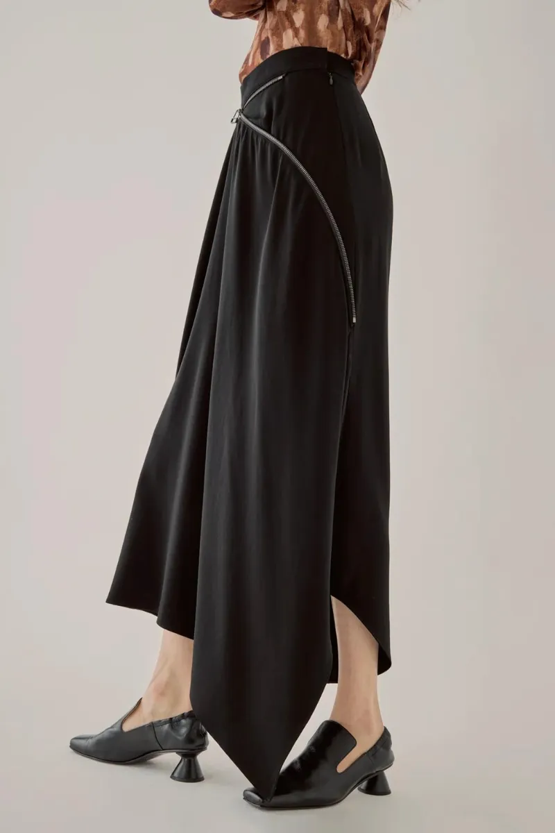 Valma Asymmetric Zip Skirt